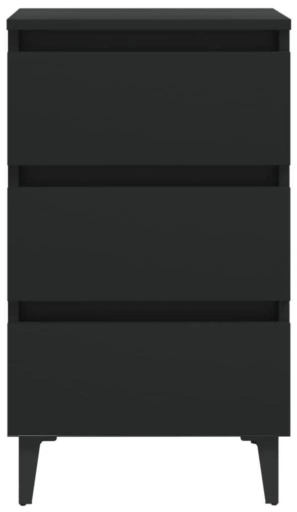 Noptiera cu picioare metalice, negru, 40x35x69 cm 1, Negru