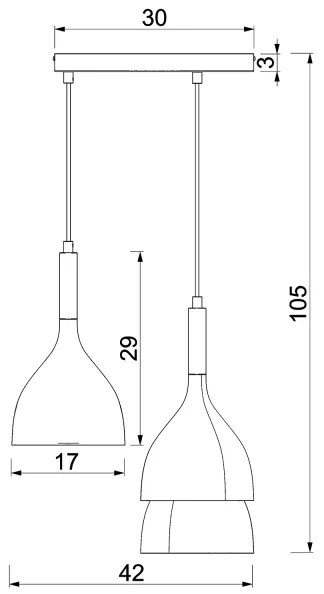 Lustră pe cablu NOAK WOOD 3xE27/60W/230V