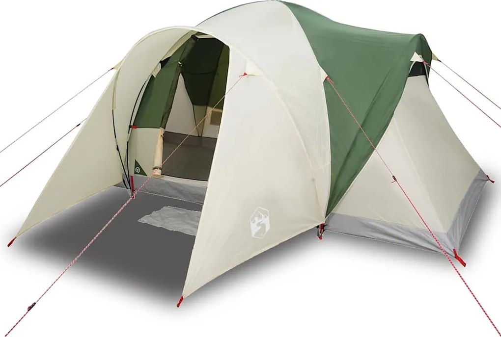 vidaXL Cort de camping cupolă pentru 6 persoane, verde, impermeabil