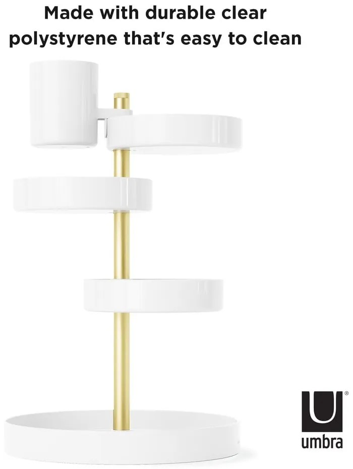 Organizator de baie alb pentru cosmetice din plastic Pirouette – Umbra