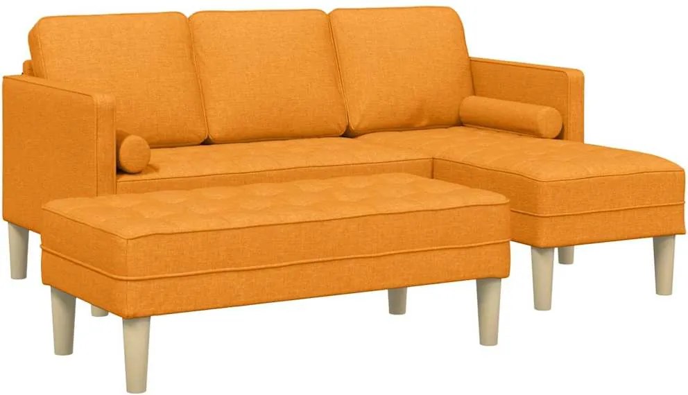 vidaXL Set de canapea cu pernă 2 pcs Galben Întunecat Poliester