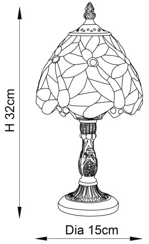Endon 64246 - Lampă de masă Tiffany LORETTE 1xE14/40W/230V, diametru 15 cm