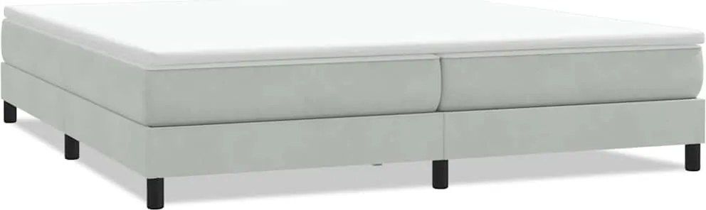 vidaXL Pat cu arcuri fără saltea gri deschis 200x220 cm catifea