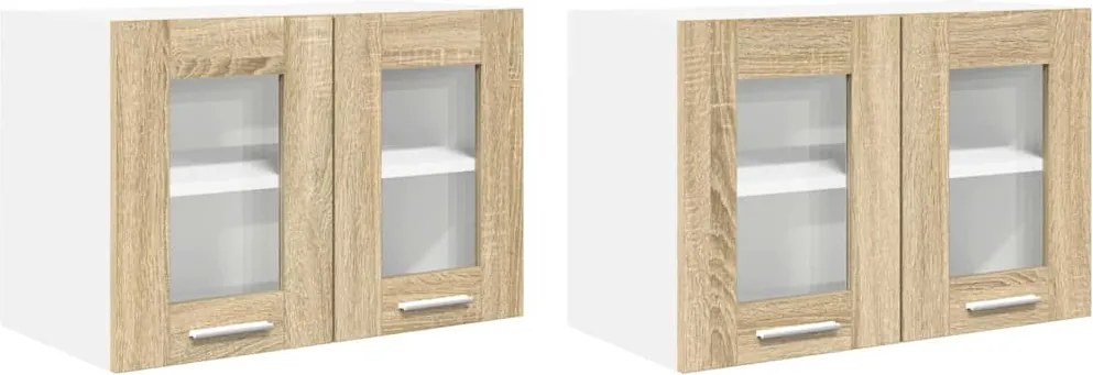 vidaXL Dulap suspendat cu ușă 2 pcs Stejar Sonoma 60 x 31 x 40 cm