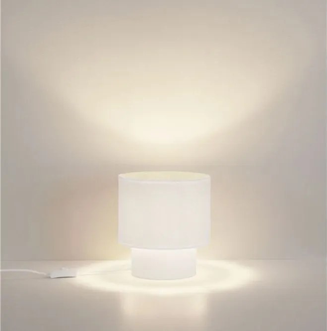 Veioza, Lampa de masa cu abajur alb SYRIN