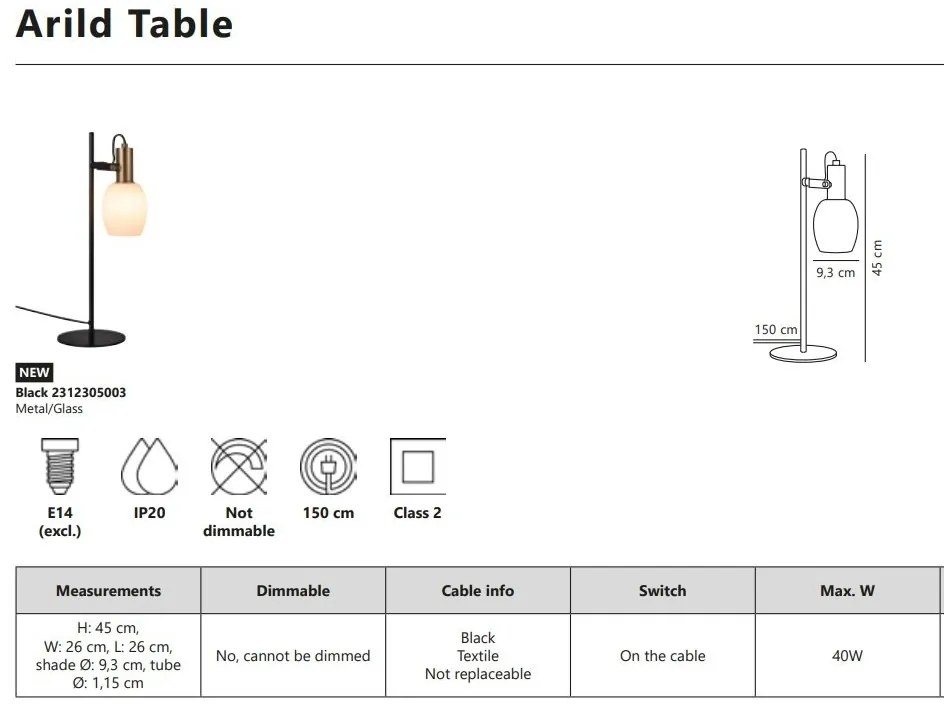 Veioza, Lampa de masa design industrial Arild