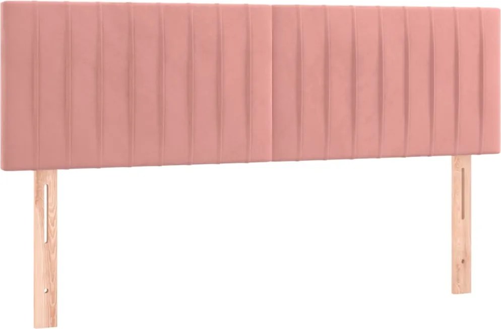 vidaXL Tăblii de pat, roz, 144x5x78/88 cm, catifea