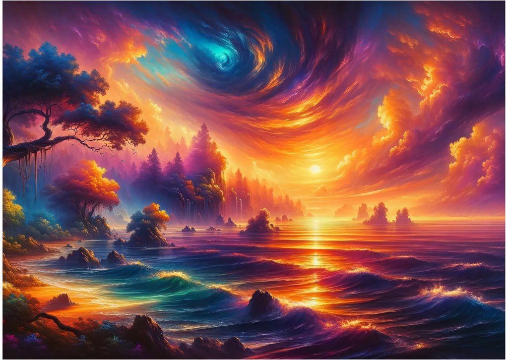 Tablou pe sticlă - Lume magică (70x50 cm)