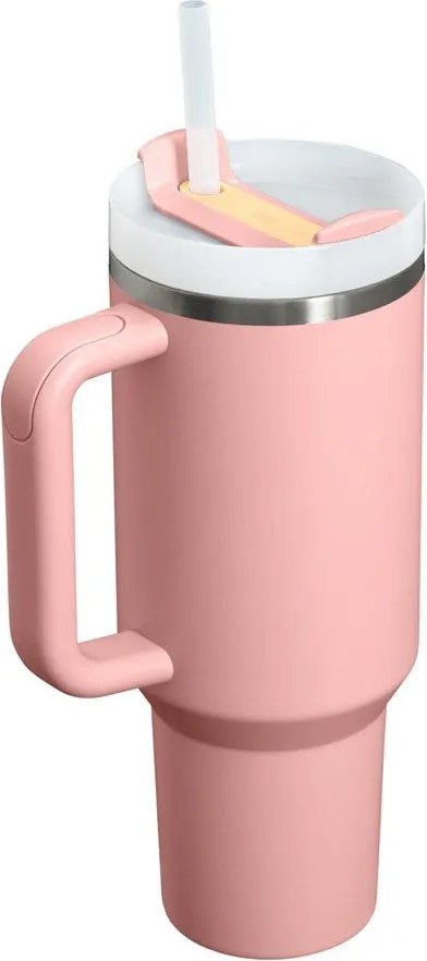 Termos piersică cu pai din oțel inoxidabil 1,18 l Quencher H2.O FlowState™ Tumbler Peach Rose – Stanley