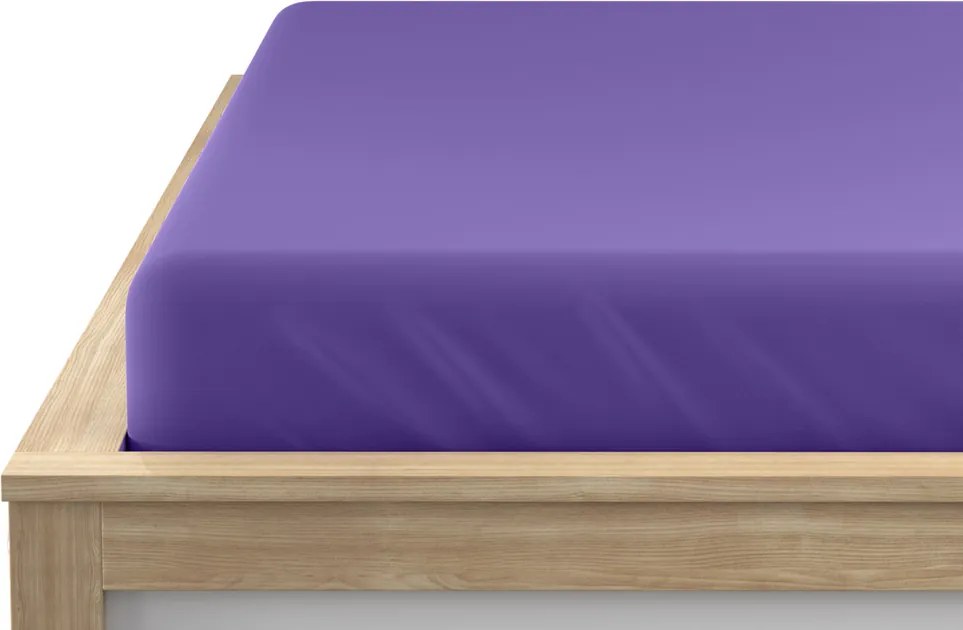 Cearsafuri Jersey EXCLUSIVE cu elastic mov inchis 140 x 200 cm