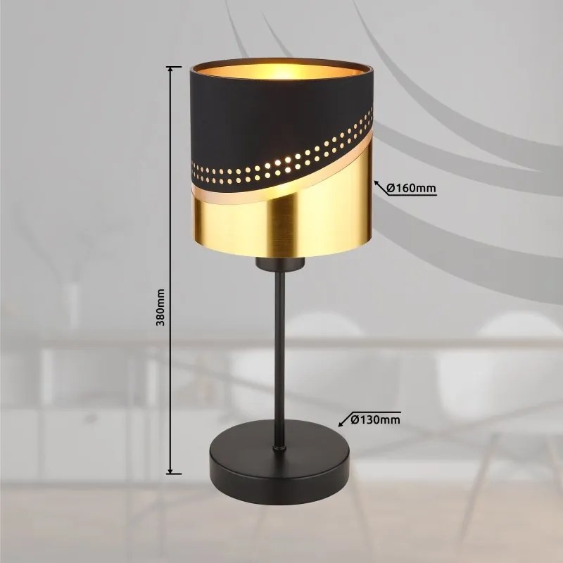 Veioza, Lampa de masa moderna OR negru/auriu