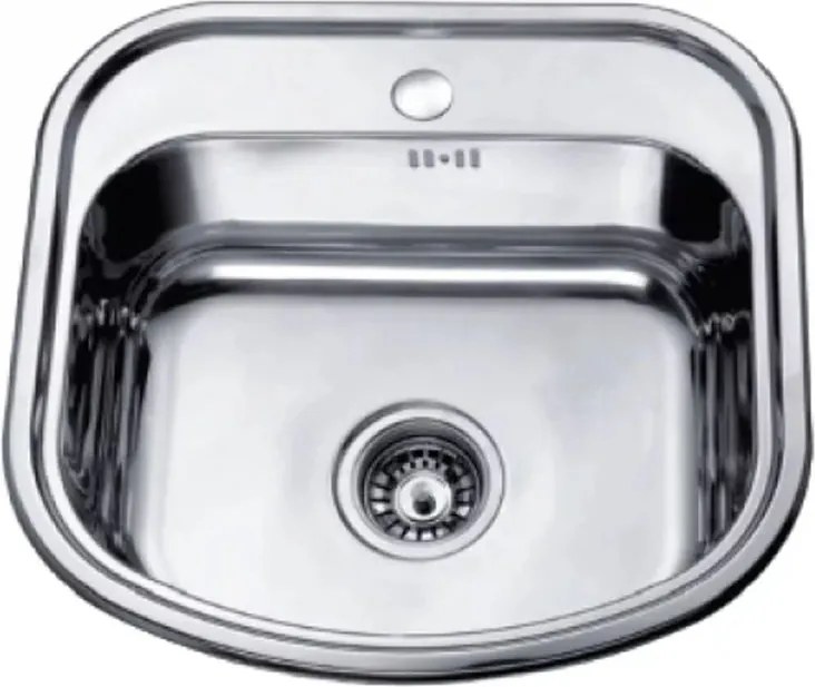 Chiuveta inox Inter Ceramic Alpaca cu o cuva fara picurator finisaj inox lucios 49x47 cm