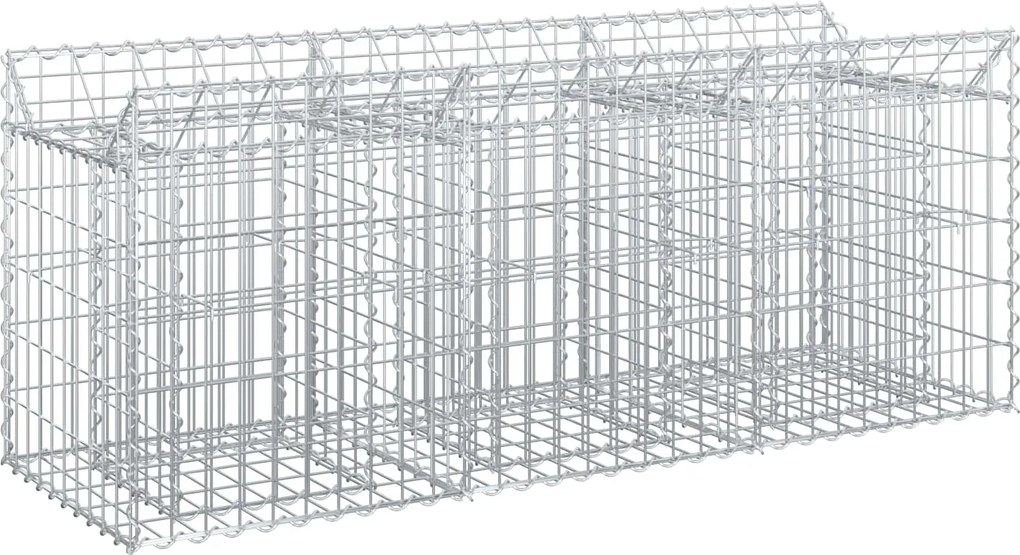 vidaXL Pat ridicat din gabion Argintiu 150 x 50 x 60 cm