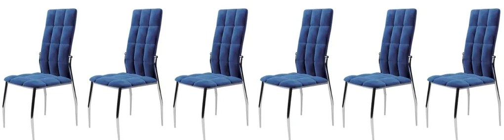 Set 6 scaune K416 velvet bleumarin