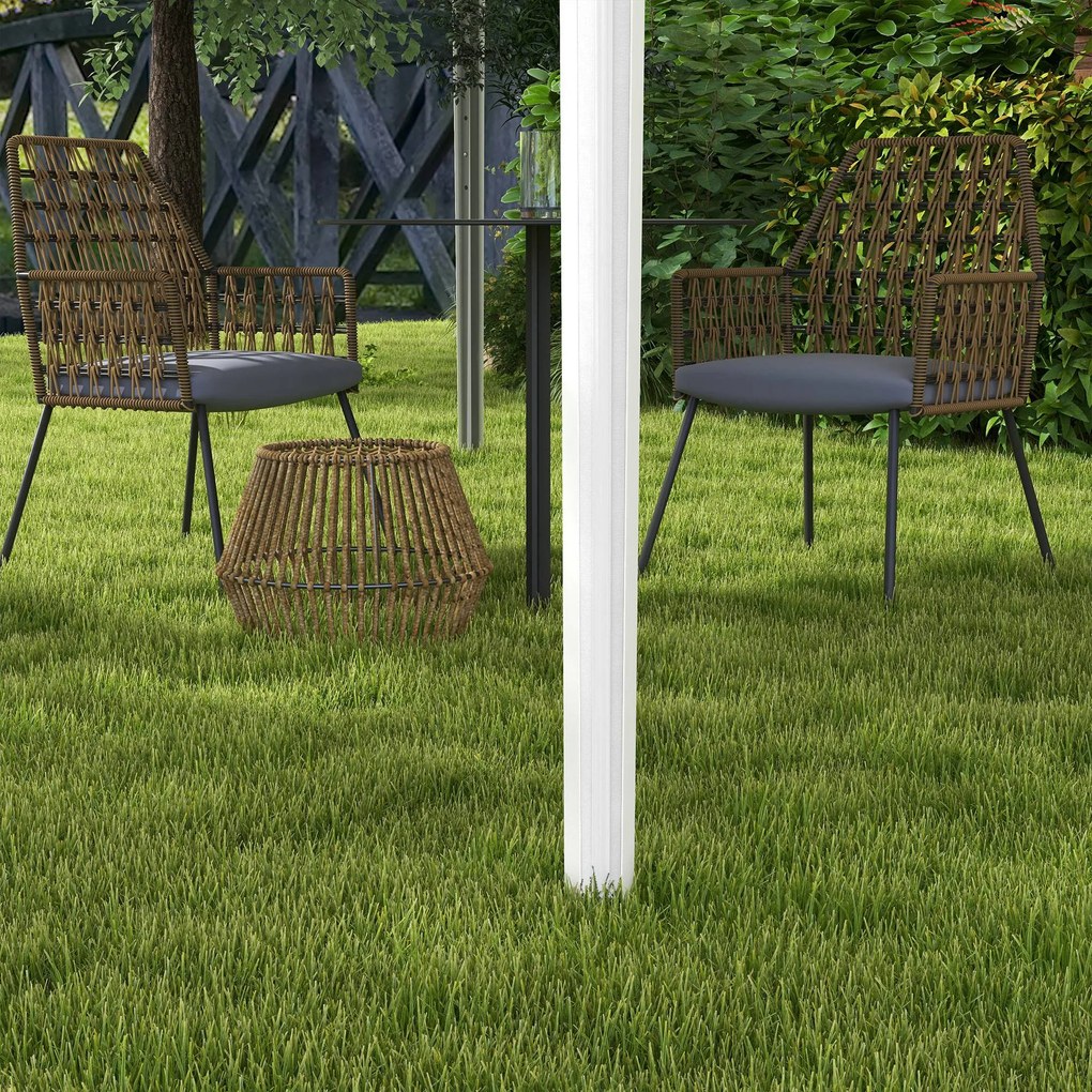 Outsunny Cenador de Grădină Pliabil cu Înălțime Reglabilă Geantă de Transport Impermeabilă Anti-UV și Saci de Nisip Alb | Aosom Romania