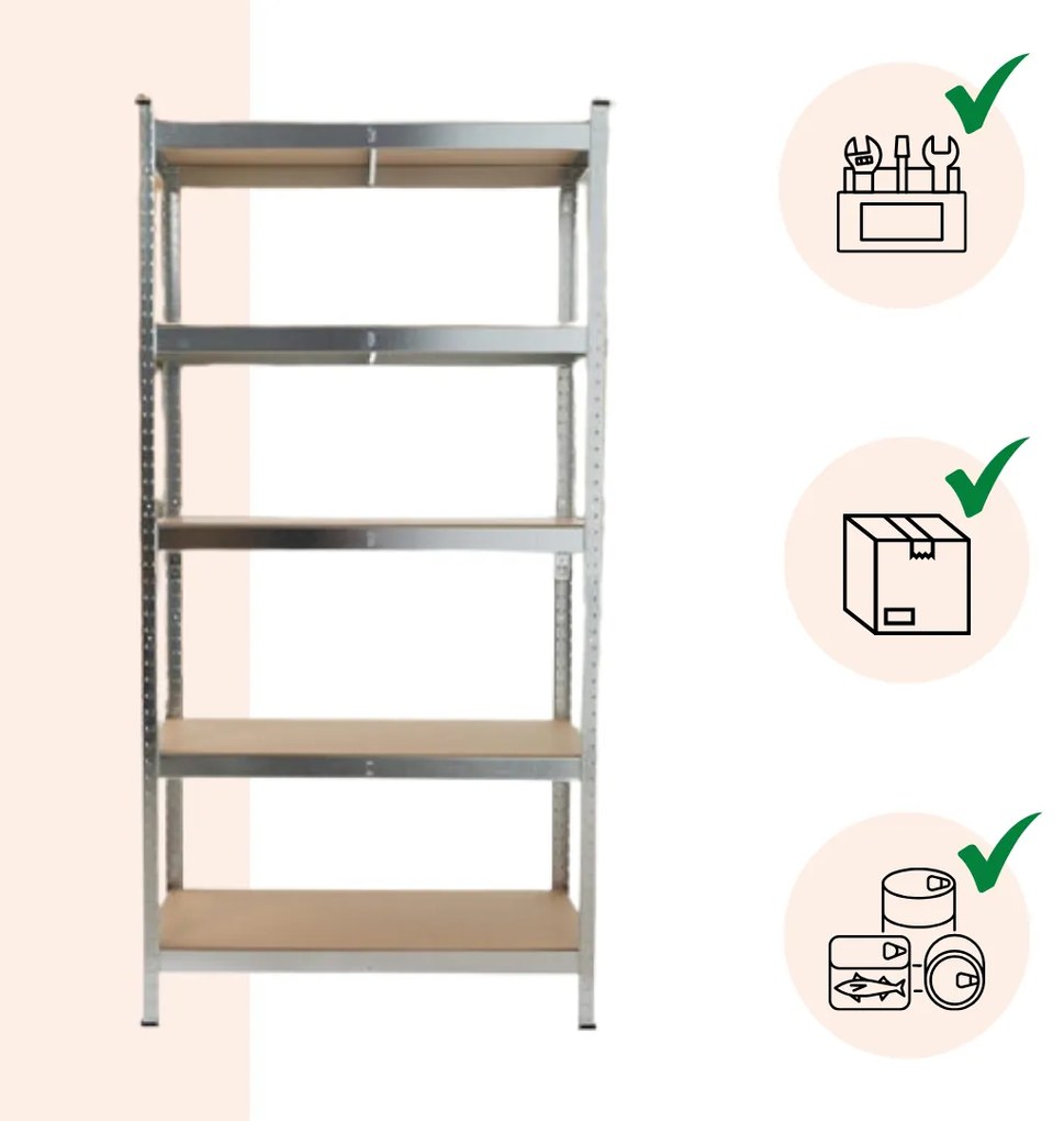 Raft cu capacitate mare HEAVY, max. 875kg, 90x40x180cm, argintiu Jurhan