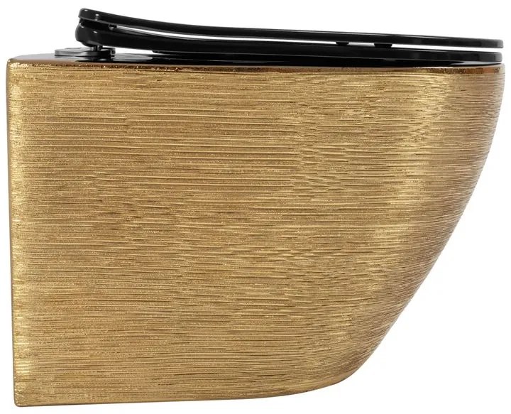 Vas WC Rea Carlo Mini Tornado negru auriu periat