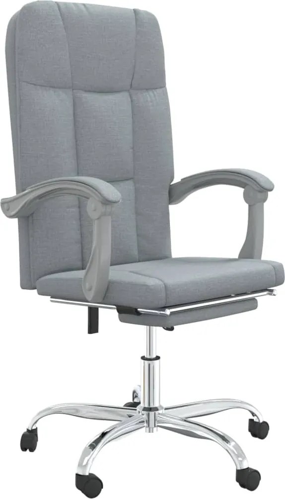 vidaXL Fotoliu de birou rabatabil, gri deschis, textil