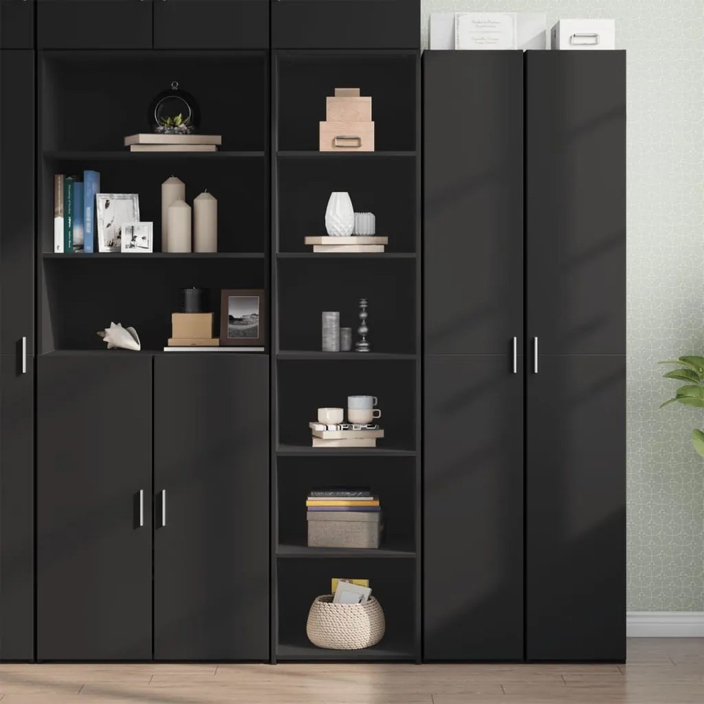 vidaXL Dulap înalt, negru, 45x41x185 cm, lemn prelucrat