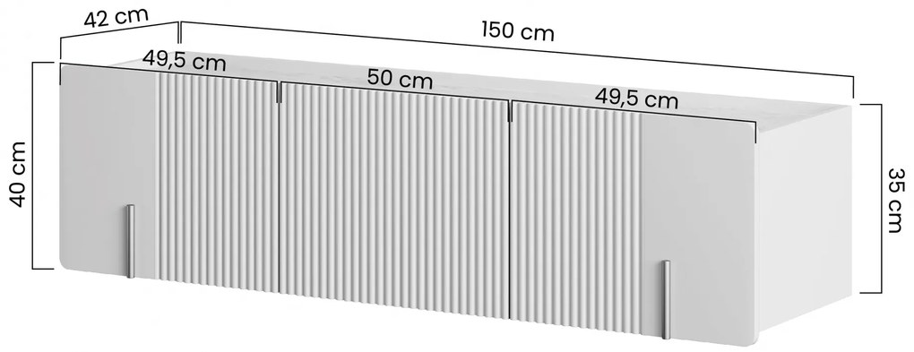Dulap TV Malmi 150 cm suspendată - cașmir / negru