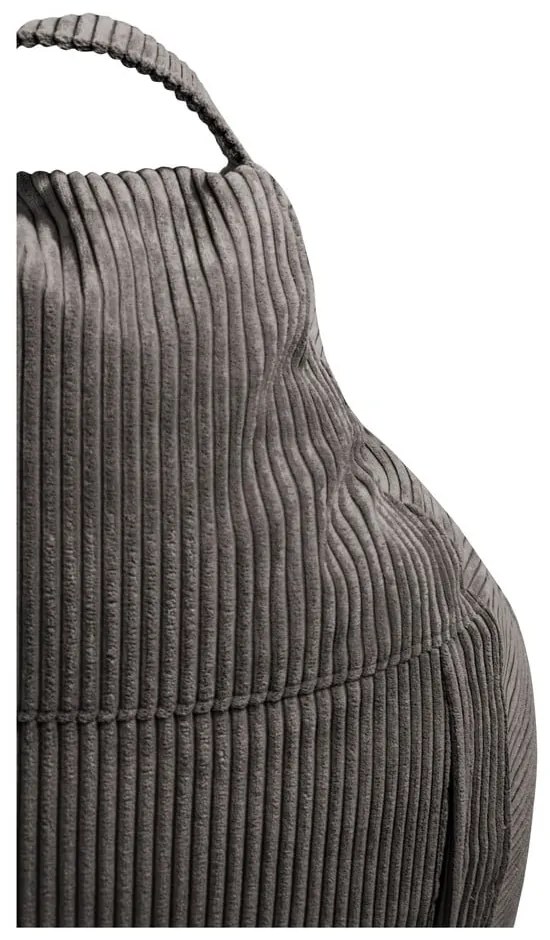 Fotoliu bean bag crem cu tapițerie din catifea reiată Play Amuse – SLOWDOWN