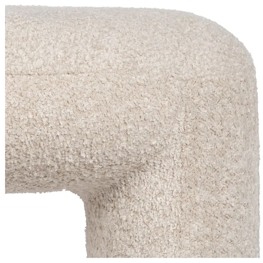 Bancă bej cu tapițerie din țesătură bouclé Suave – Ixia