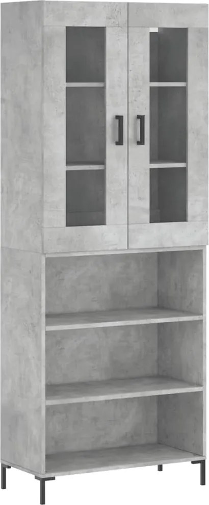vidaXL Dulap înalt, gri beton, 69,5x34x180, lemn compozit