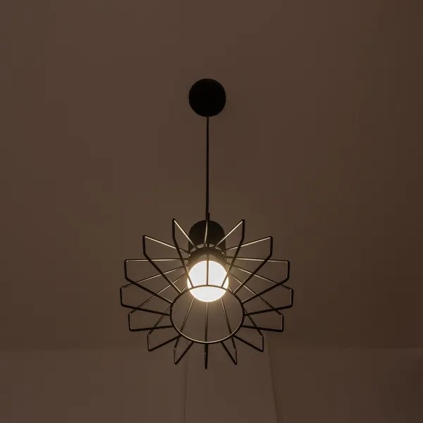 Lampă suspendată pe cablu SOLANO 1xE27/15W/230V negru/crom lucios