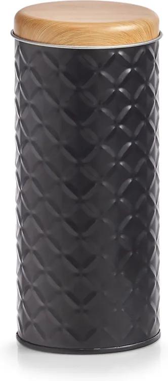 Recipient de depozitare  din metal cu forme geometrice Black Ø7,5x18 cm, Zeller