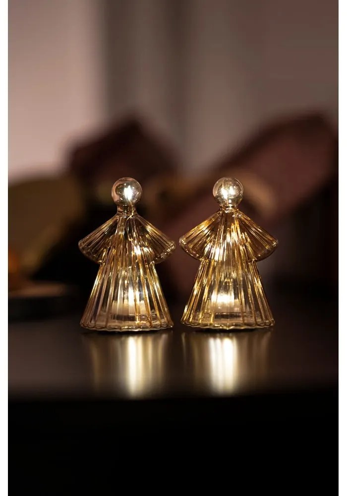 Decorațiuni luminoase maro 2 buc. ø 6,5 cm Alberte – Sirius