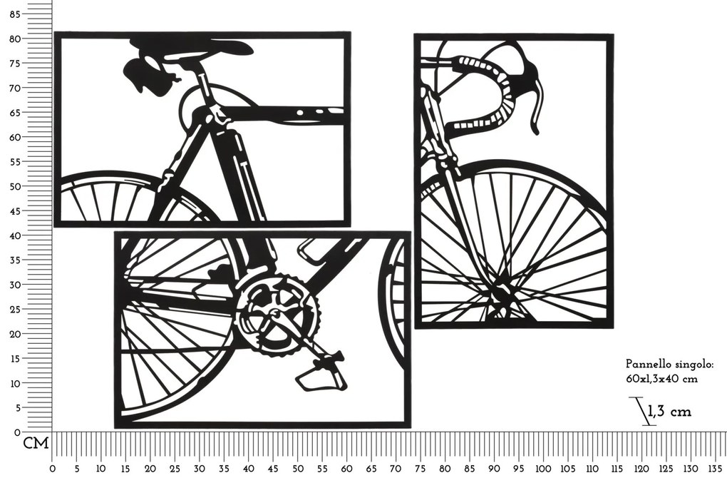 Mauro Ferretti Set Panouri Perete Bicicleta 3 Bucati cm 40X1.3X60 (Singura Buc.) | Aosom Romania