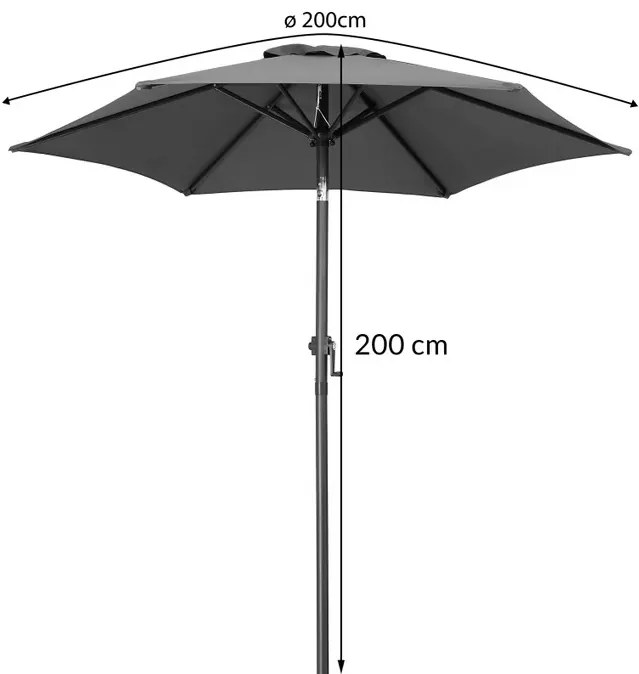 Deuba Umbrelă de grădină Fiji Ø200 cm - antracit