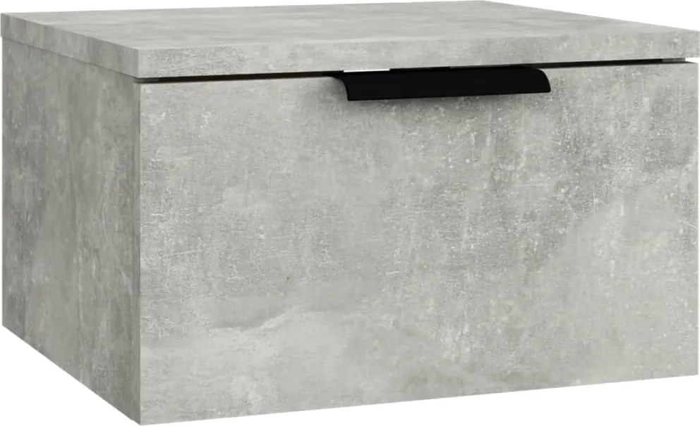 vidaXL Noptieră de perete, gri beton, 34x30x20 cm