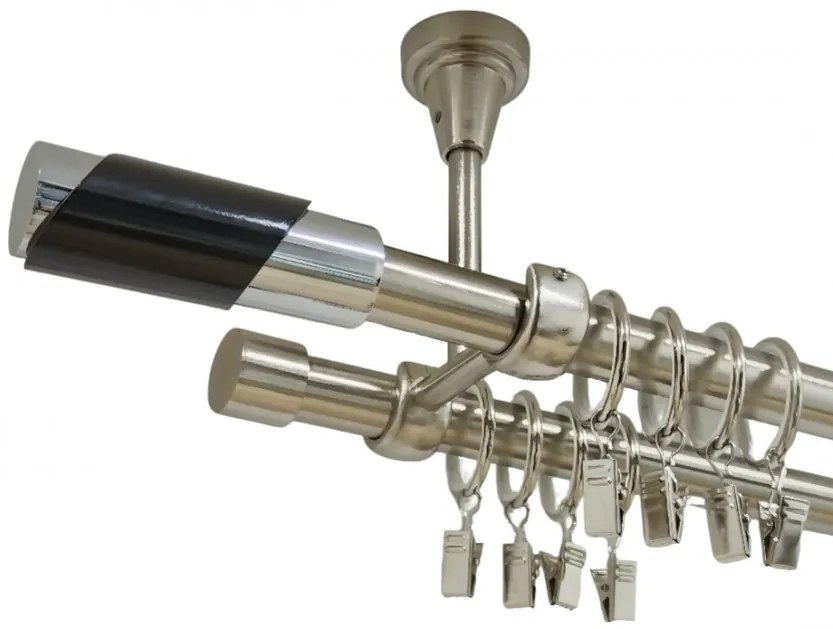 Galerie dubla paris prindere tavan 19 mm inox (Alege marime: 280 cm)