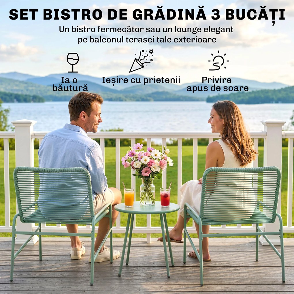 Outsunny set poliratan sintetic | Aosom Romania