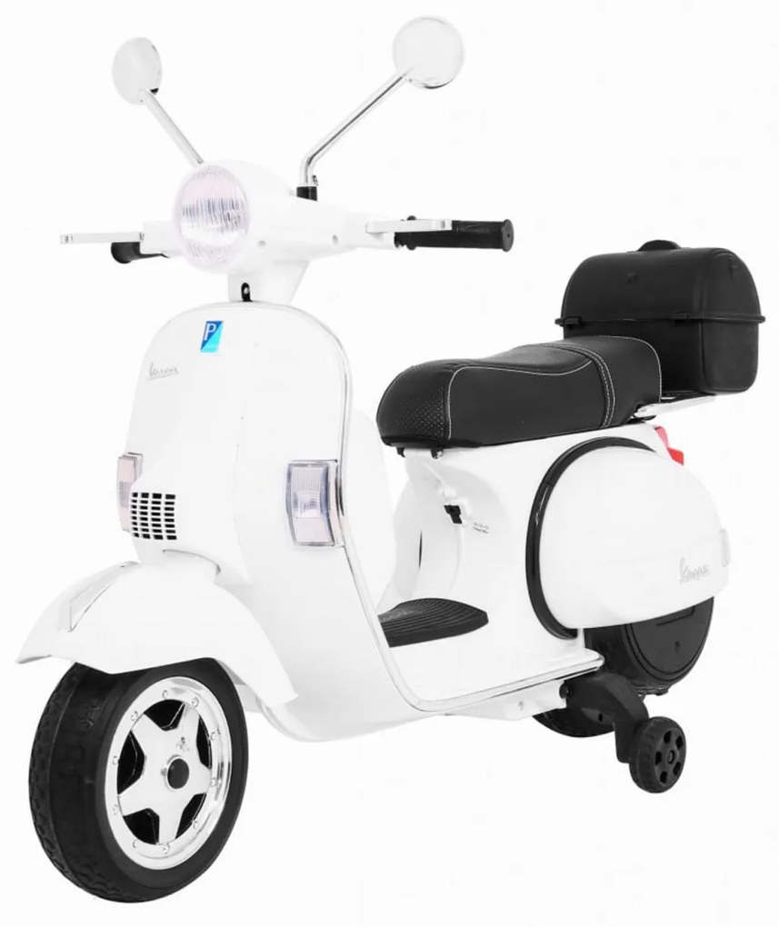 Motocicleta Electrica cu Acumulator Pentru Copii NOVOKIDS™ Vespa Premium Retro Scooter, Pornire la cheie, 3-8 ani, Max 30 kg, Cu Melodii si Lumini