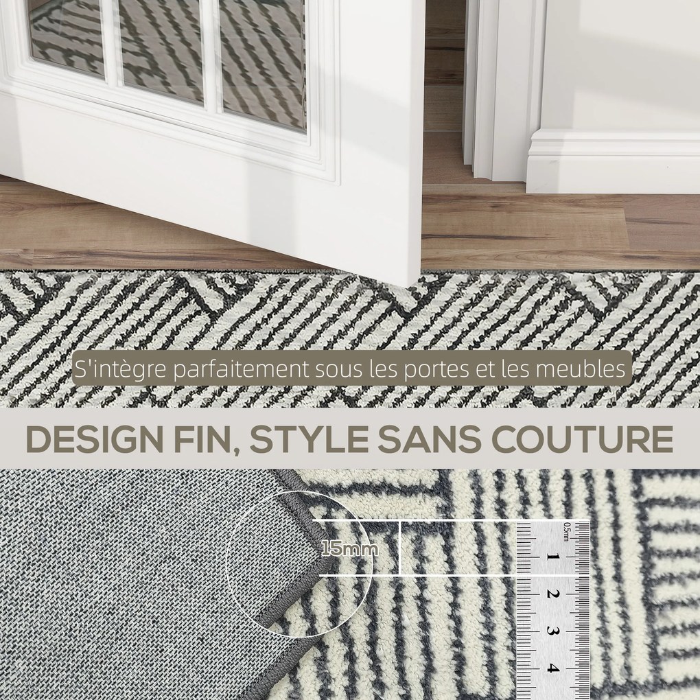 HOMCOM Covor salon 230 x 160 cm fibra scurtă lavabil în mașină hipoalergenic pentru sufragerie, dormitor, birou, gri | Aosom Romania