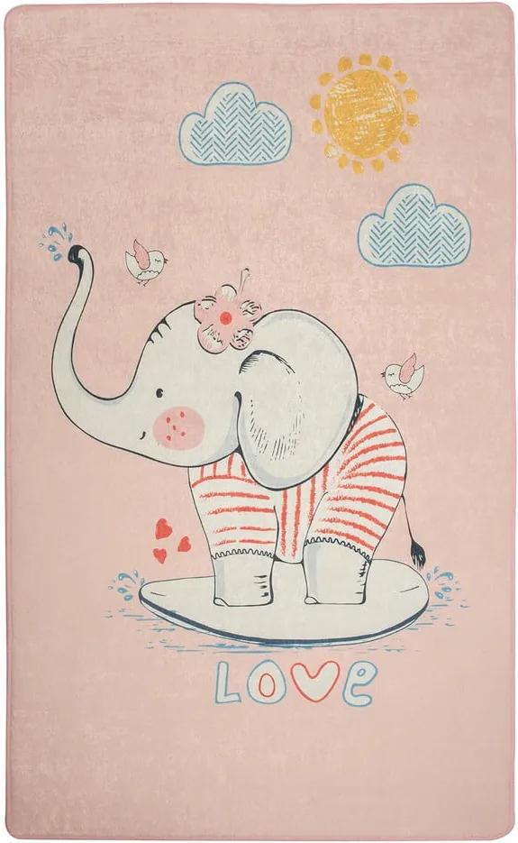 Covor antiderapant pentru copii Chilai Elephant, 100 x 160 cm