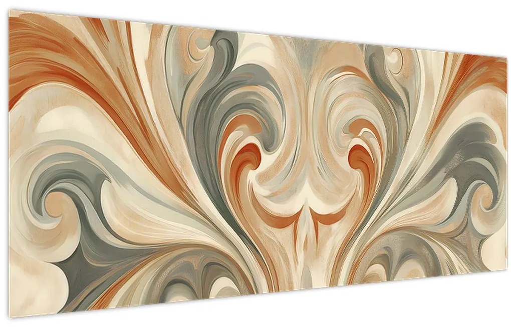 Tablou - Vârtejuri în culori pământii (120x50 cm)