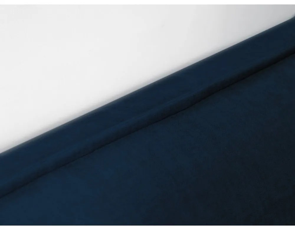 Pat matrimonial 160x200 cm albastru închis tapițat cu spațiu de depozitare cu somieră Jade – Bobochic Paris