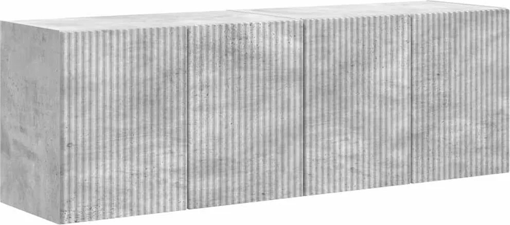 vidaXL Dulap TV de perete 2 pcs Gri din beton 59,5 x 31 x 40 cm