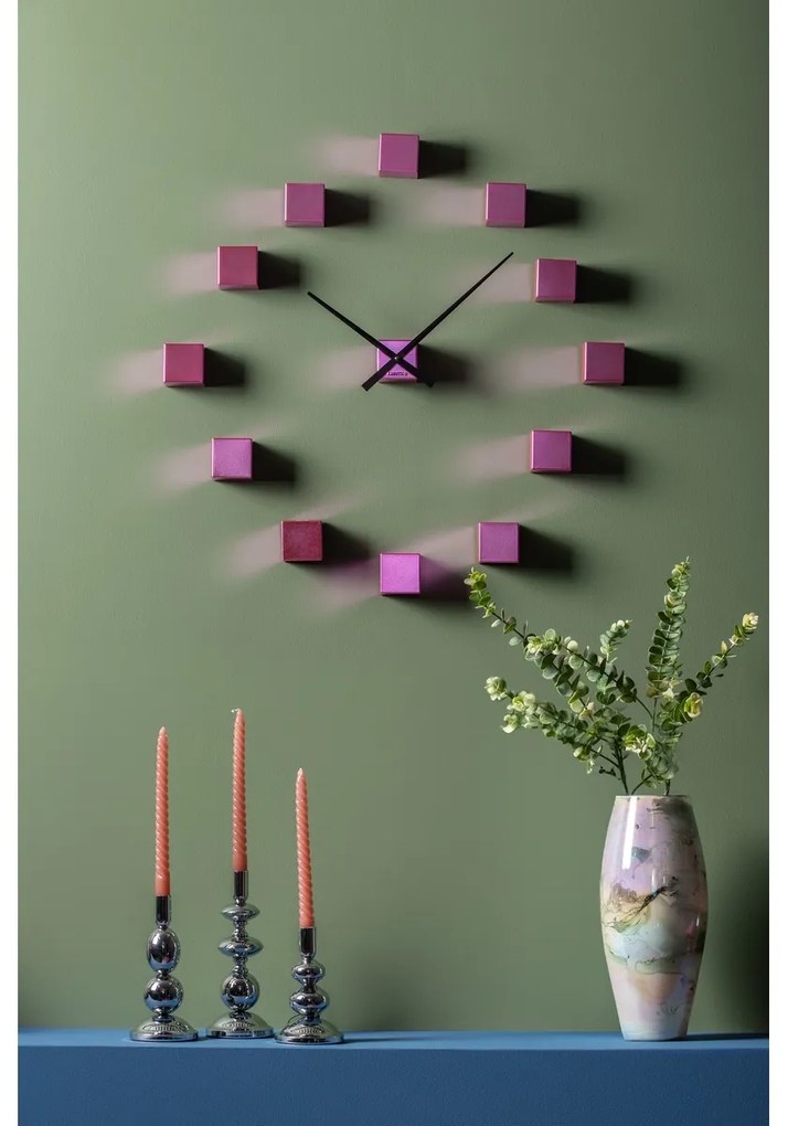 Karlsson KA5974PI design ceas de perete roz, diametru 80 cm