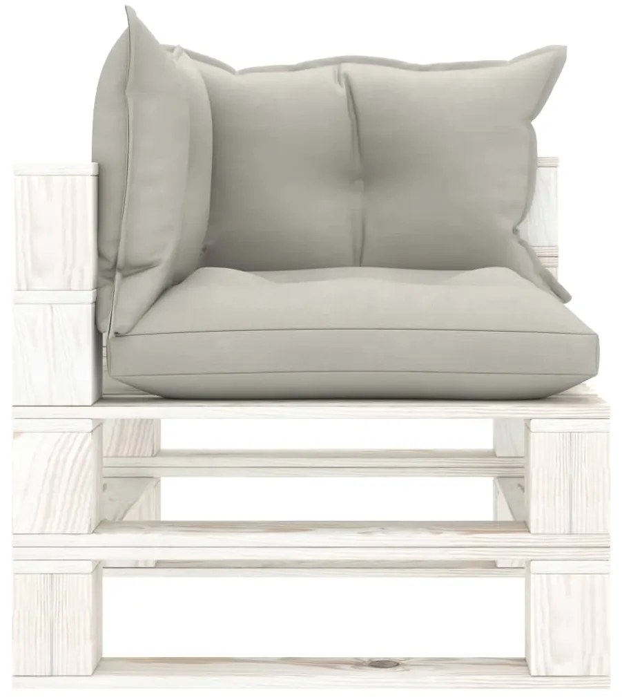 Set mobilier gradina din paleti, 7 piese, perne gri taupe, lemn taupe and white, 1