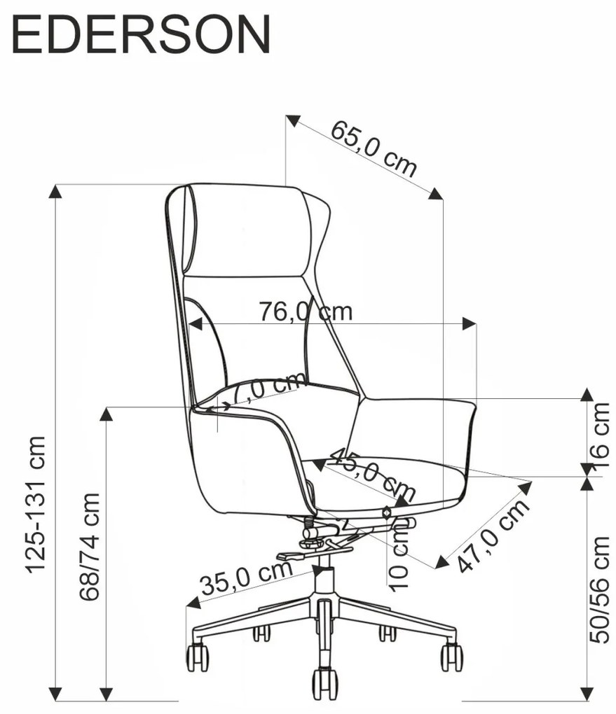 Scaun de birou Ederson piele ecologica cappuccino H131 cm