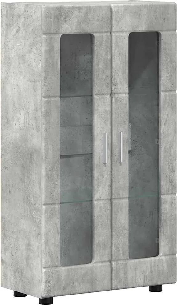 vidaXL Bufet FLORIN Gri din beton 55,5 x 29 x 103 cm Lemn compozit