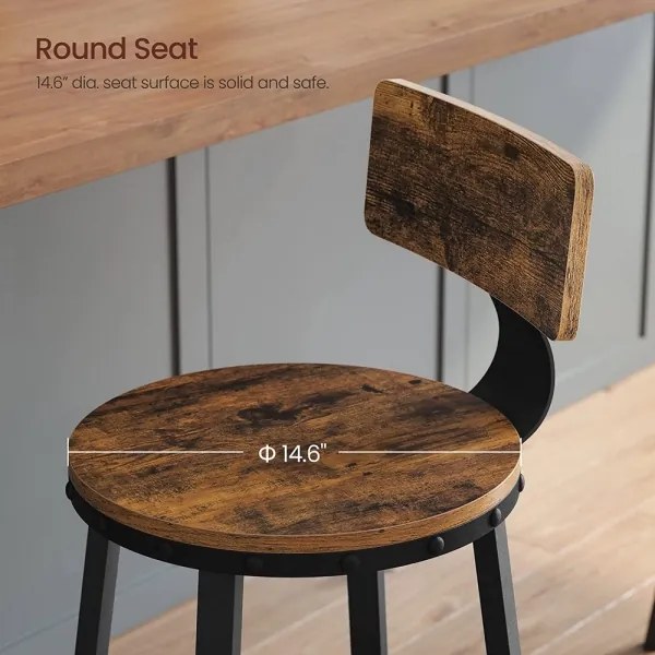 Scaun de bar AVEN maro/negru