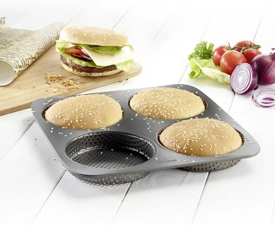 Formă perforată pentru 4 chifle pentru burgerWestmark Big, diam. 12 cm