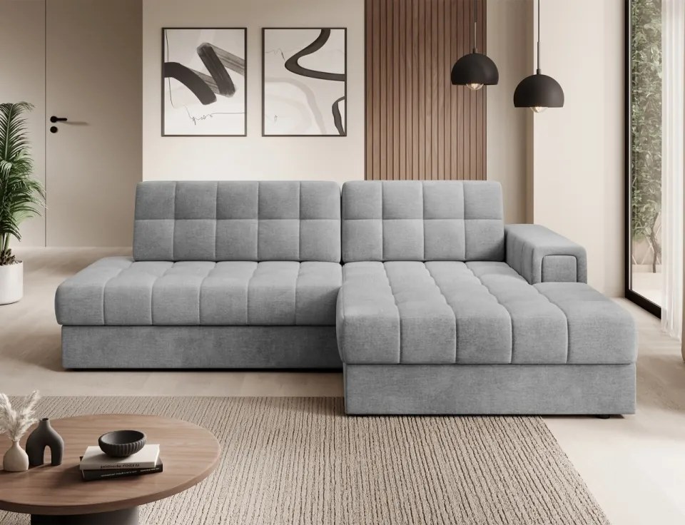 Coltar extensibil cu spatiu oentru depozitare, 240x150x82 cm, Blezalt R, Eltap (Culoare: Gri deschis / Monolith 84)