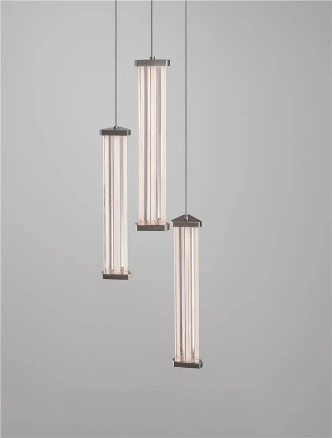 Lustra cu 3 pendule LED 3000K PHEME nickel satinat
