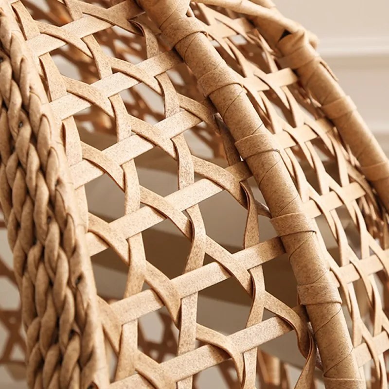 OFERTA Scaun balansoar suspendat maro deschis TROPIKAL cu suport, a doua calitate